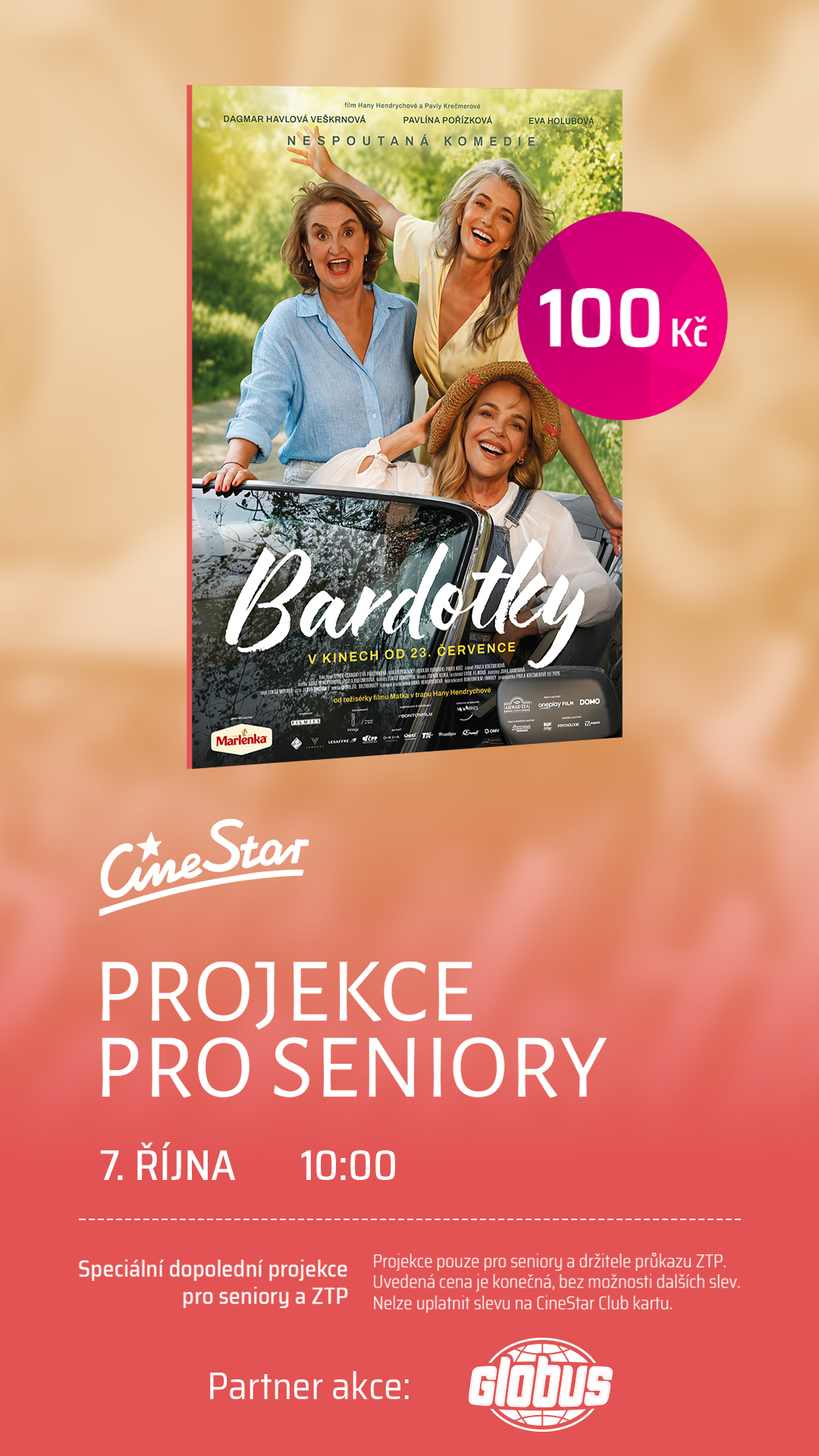 Seniorská projekce s filmem Bardotky 07.10.