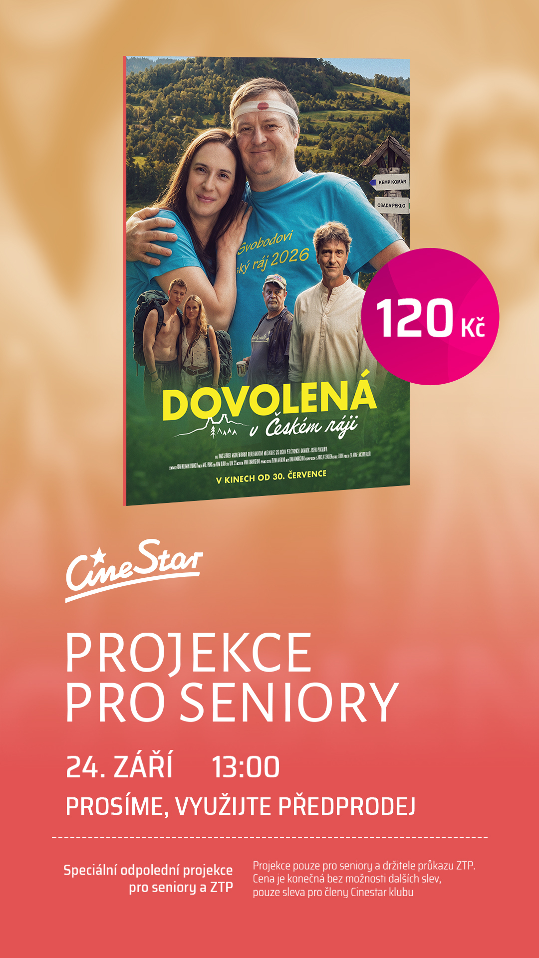 Seniorská projekce s filmem Dovolená v Českém ráji 24.09.