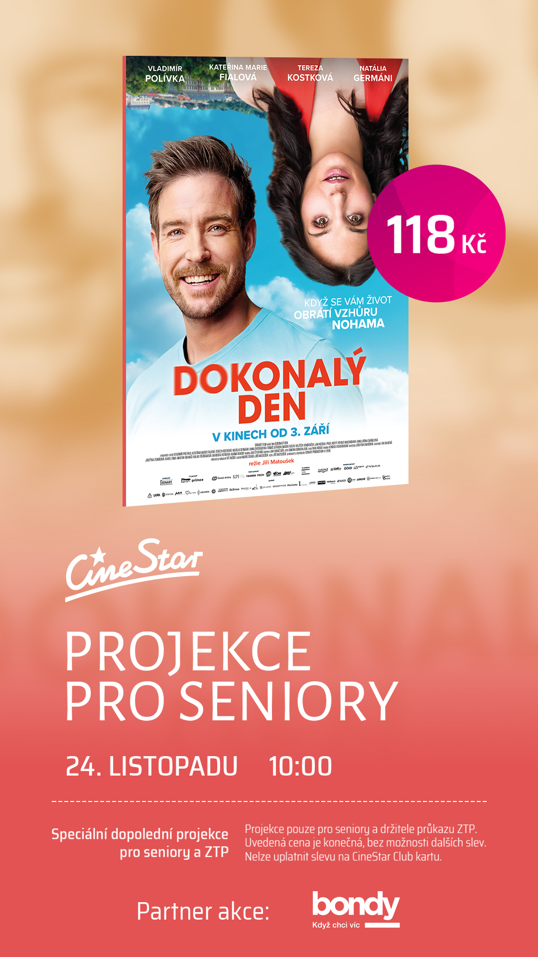 Seniorská projekce s filmem Dokonalý den 24.11.